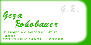 geza rokobauer business card